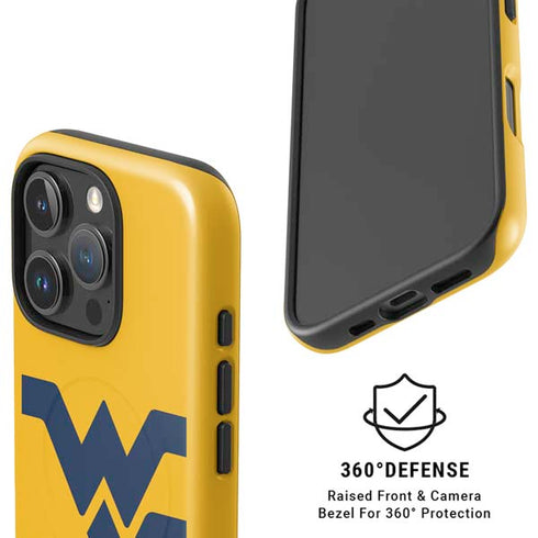 West Virginia University Yellow Background iPhone 16 Pro Magsafe Impact Case